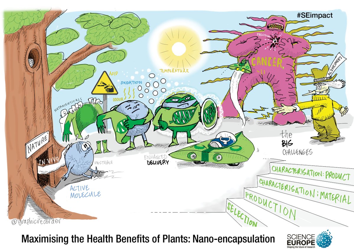 graphicrecorder's tweet photo. Maximising the health benefits of #plants: the impact & societal value of #science illustrated for @ScienceEurope at #SEImpact #plantscience https://t.co/MQUMEirpUl
