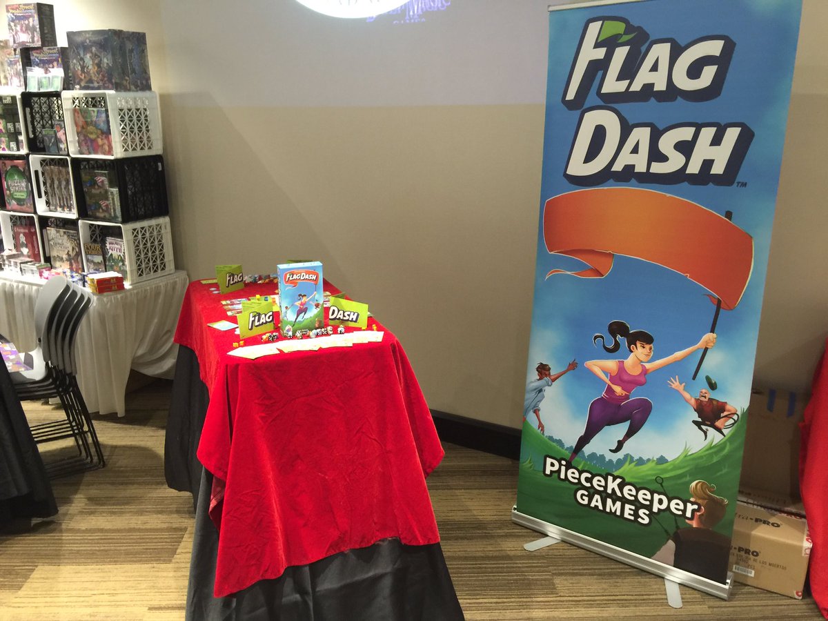 PieceKeeperGame's tweet photo. Ready for vendor hall to open @bggcon #flagdash Booth 828! https://t.co/WIuWNkSsVE