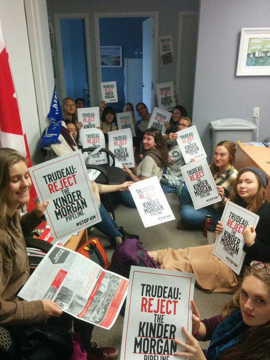 MikeHudema's tweet photo. POW! Youth start sit-in at Halifax MP @AndyFillmoreHFX office calling for a rejection of #KinderMorgan. Stay tuned with #KMsitin #stopKM https://t.co/KXC0g2c2EV