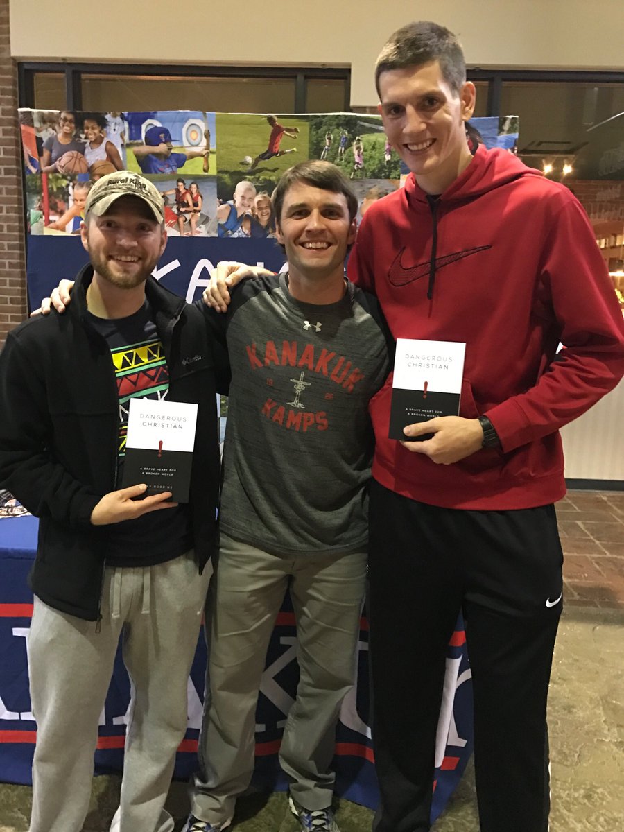 D_C_Book's tweet photo. It was great seeing @Jetts_Quick and Aaron Murray @IndWes last night! Keep living dangerously for the Lord men! #DangerousChristian https://t.co/qTwnZiYxKm