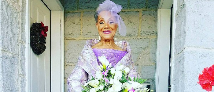 Weddingmagazine's tweet photo. This 86-year-old bride has stolen the hearts of the Internet with her purple #wedding dress: https://t.co/7sylvbSPUK https://t.co/xHyz8RxiC7