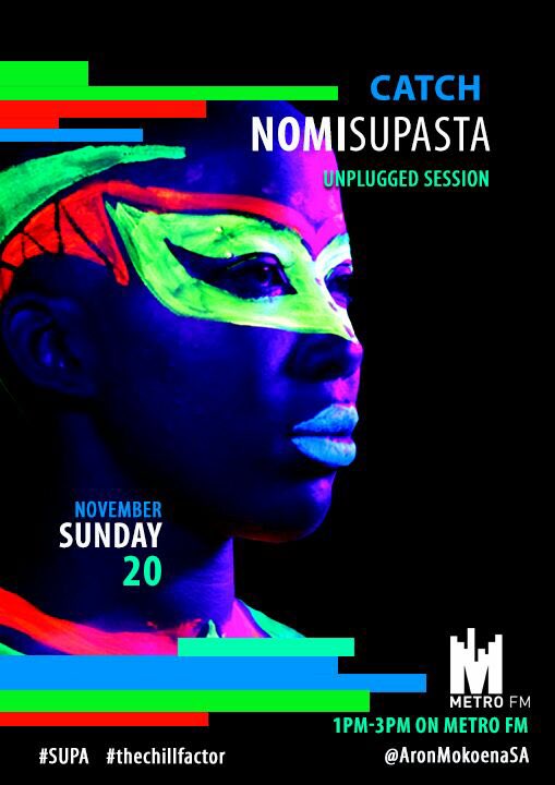 nomisupasta's tweet photo. #BlackTwitter has no chill but I will this Sunday with @AmonMokoenaSA on #TheChillFactor @metrofmsa #TuneIn for a #SUPAchill https://t.co/qCikxtLl4o