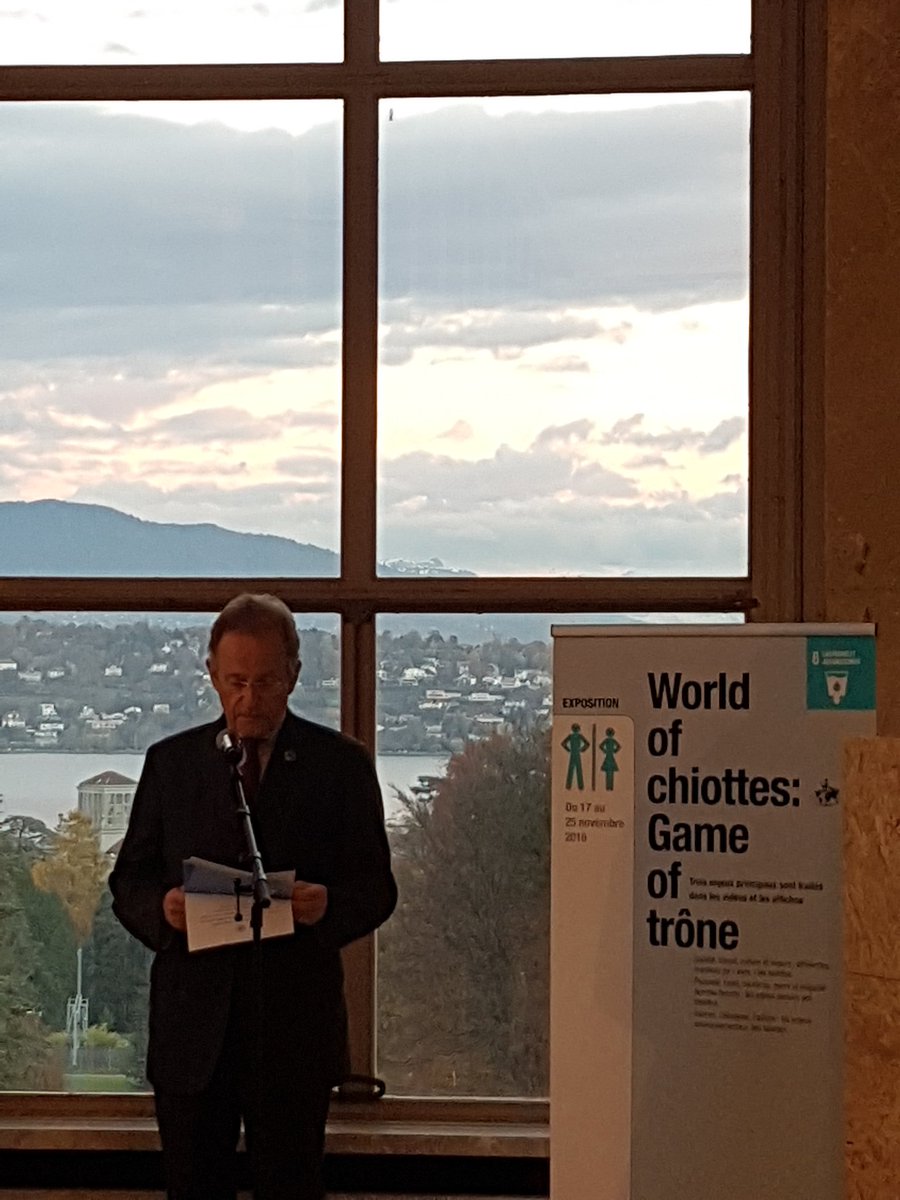 UNGeneva's tweet photo. "Every dollar spent on water and sanitation leads to 4 dollars in economic returns" - @UNOG_DG at #WorldToiletDay exhibition at @UNGeneva https://t.co/UuuSCA1LsE