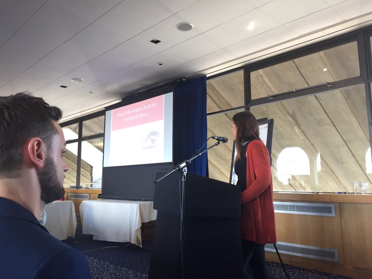 Our Post Doc Susan Bryan has also been presenting on visual field analysis tools for real world clinics #UKEGS16 #glaucoma #Ophthalmology