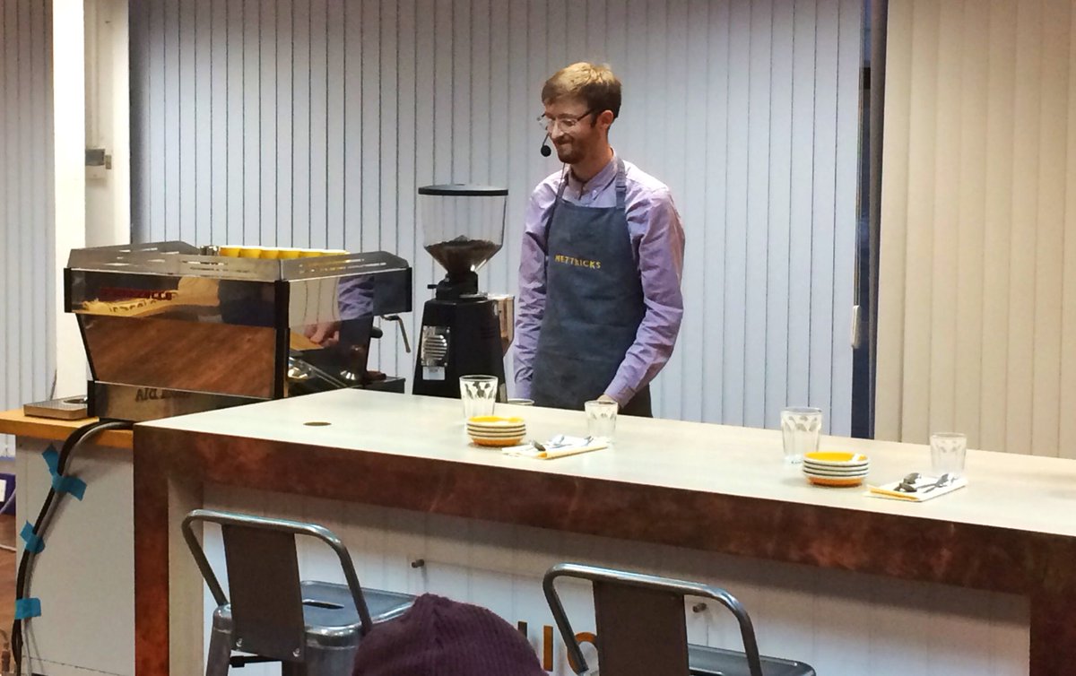 And up next at <a href="/Unionroasted/">Union Coffee</a> Barista championship here in East London... Mettricks very own Chris : )