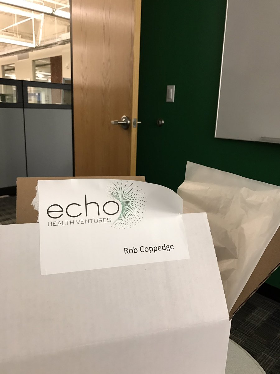 coppedge's tweet photo. Finally got back to #pdx and opened my @HealthEcho "swag bag" - now, it feels real! New office, new name, same great team &amp; portfolio https://t.co/1WsdqDHkoy