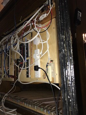 The pipe organ which is being rebuilt in the Cardiff Temple has over 2,000 electrical connections to link each key to a pipe.