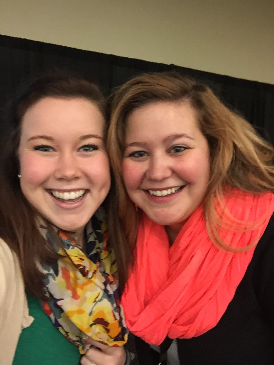 MrsDierickx's tweet photo. I just met @MegBoxofCrayons in real life! My elementary friends in Iowa are going to be SO #peanutbutter&amp;jealous! #megabyte #NCTMInnov8 https://t.co/9HNBTQ7dOV