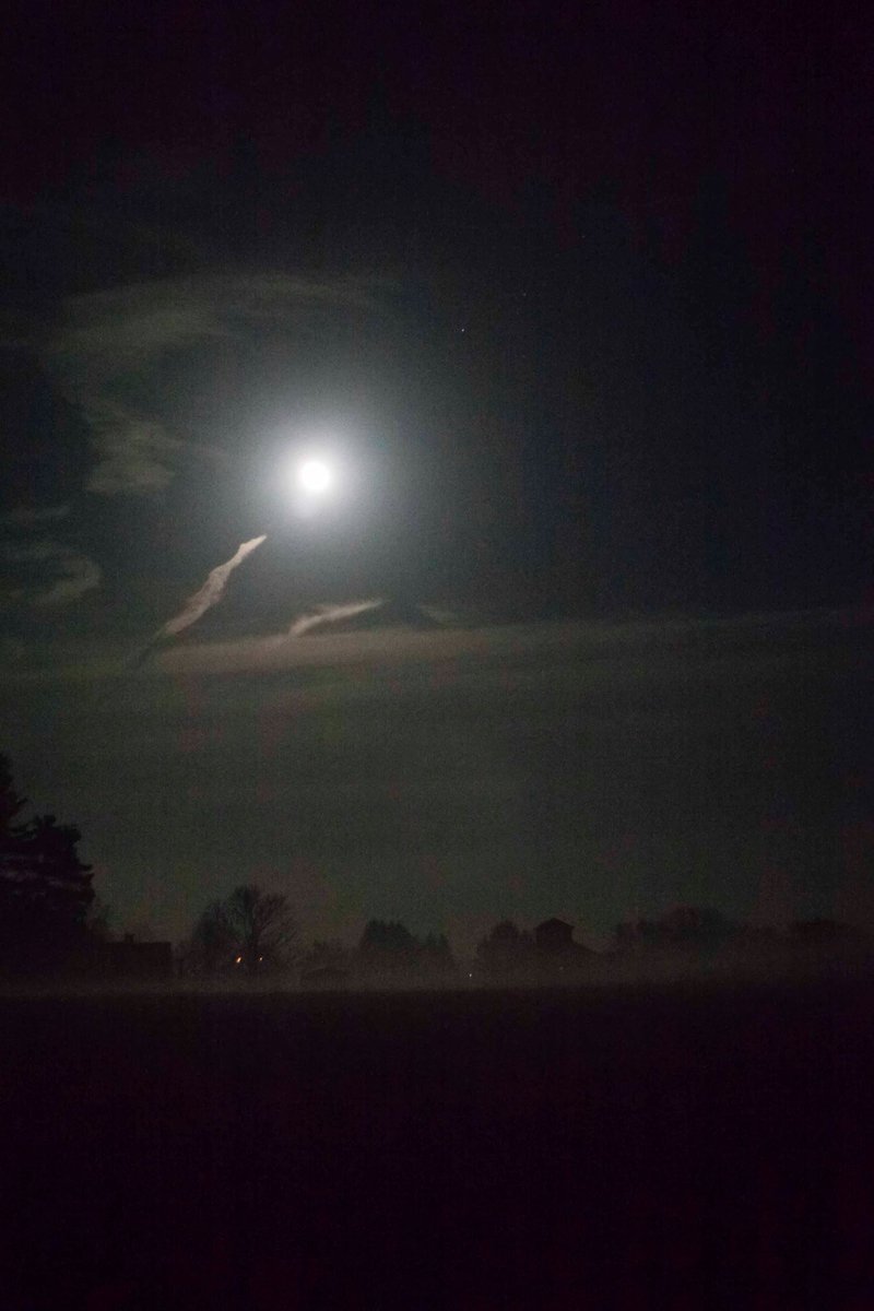 Tuesdays supermoon illuminating a fog that rolled in over our East Patch