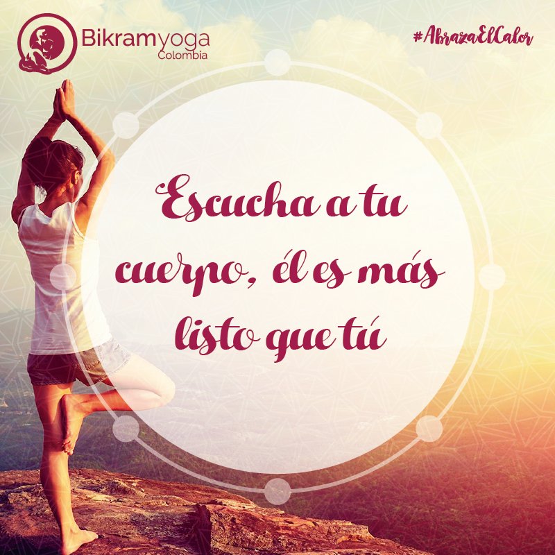 bikramyogaco's tweet photo. Escucha a tu cuerpo y ven a #AbrazarElCalor. Visita nuestra página https://t.co/zw4qKuckVy y conoce las sedes de BYC https://t.co/KtMxxgffGV