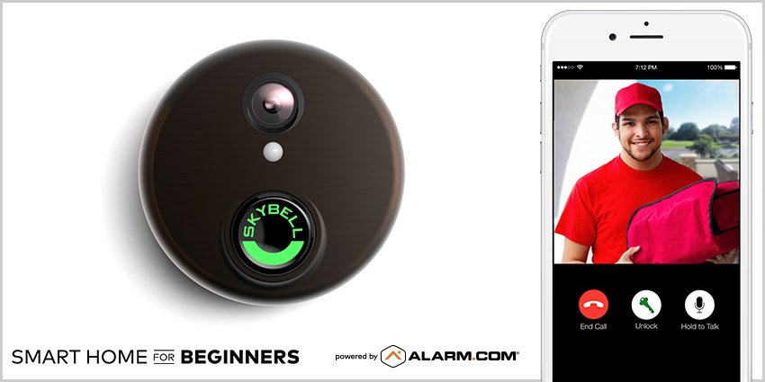 AlarmDotCom's tweet image. #DidYouKnow you can see a live feed of who is at your #FrontDoor with a video doorbell? alarm.com/blog/smart-hom… #SmartHome101