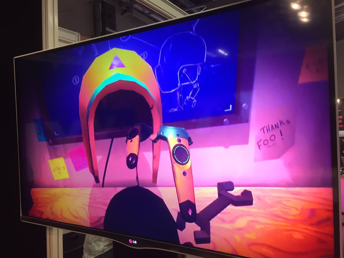 pascalparole's tweet photo. Le vidéoludique n'est pas oublié au #SATIS2016 avec entre autre #Dwingle le jeu vidéo #VR développé par @horamvr qui fait appel à l'@htcvive https://t.co/f8I5DF2shE
