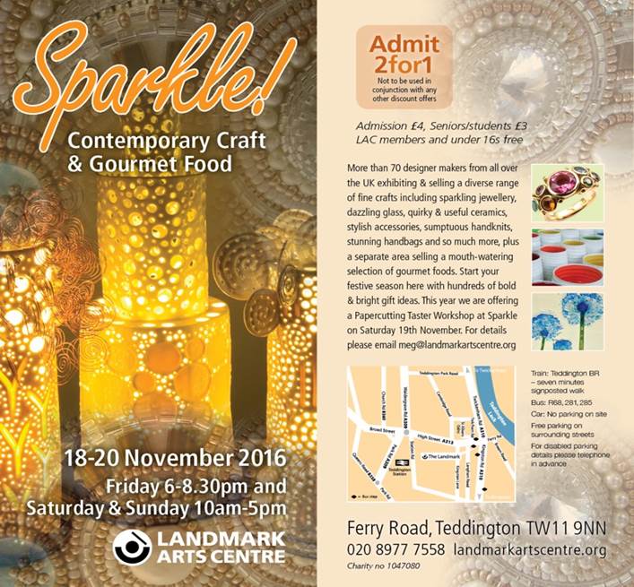 higfelt's tweet photo. Join me for last day of #Teddington @LandmarkArts #Sparkle fair. Open until 5pm. #Handmade gifts &amp; #Christmas ideas
https://t.co/iEOZJSNBR2