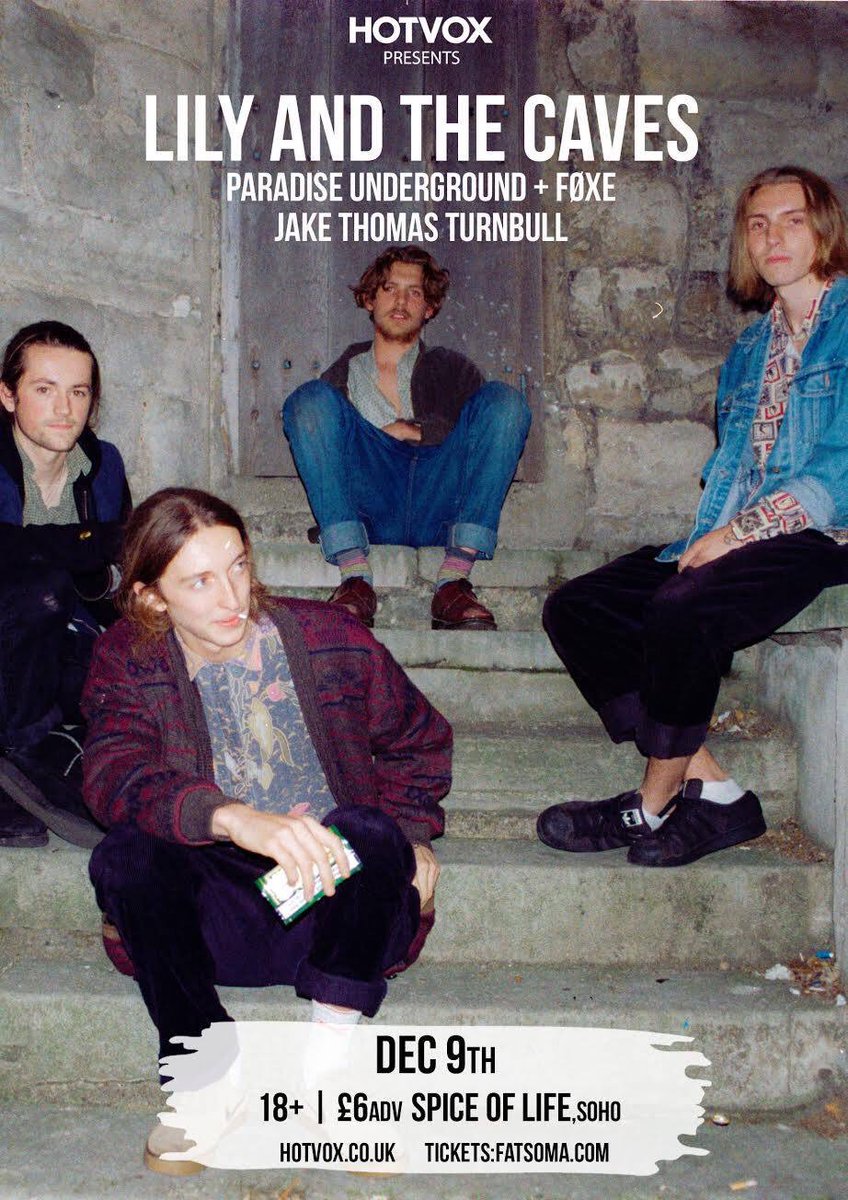 LilyandtheCaves's tweet photo. On December 9th L^TC will be joined by hot tix @PUbandOfficial and @foxeband at @SpiceOfLifeSoho with soloist @JakeThomasT . PROMISES TO POP https://t.co/17A8qTFffW