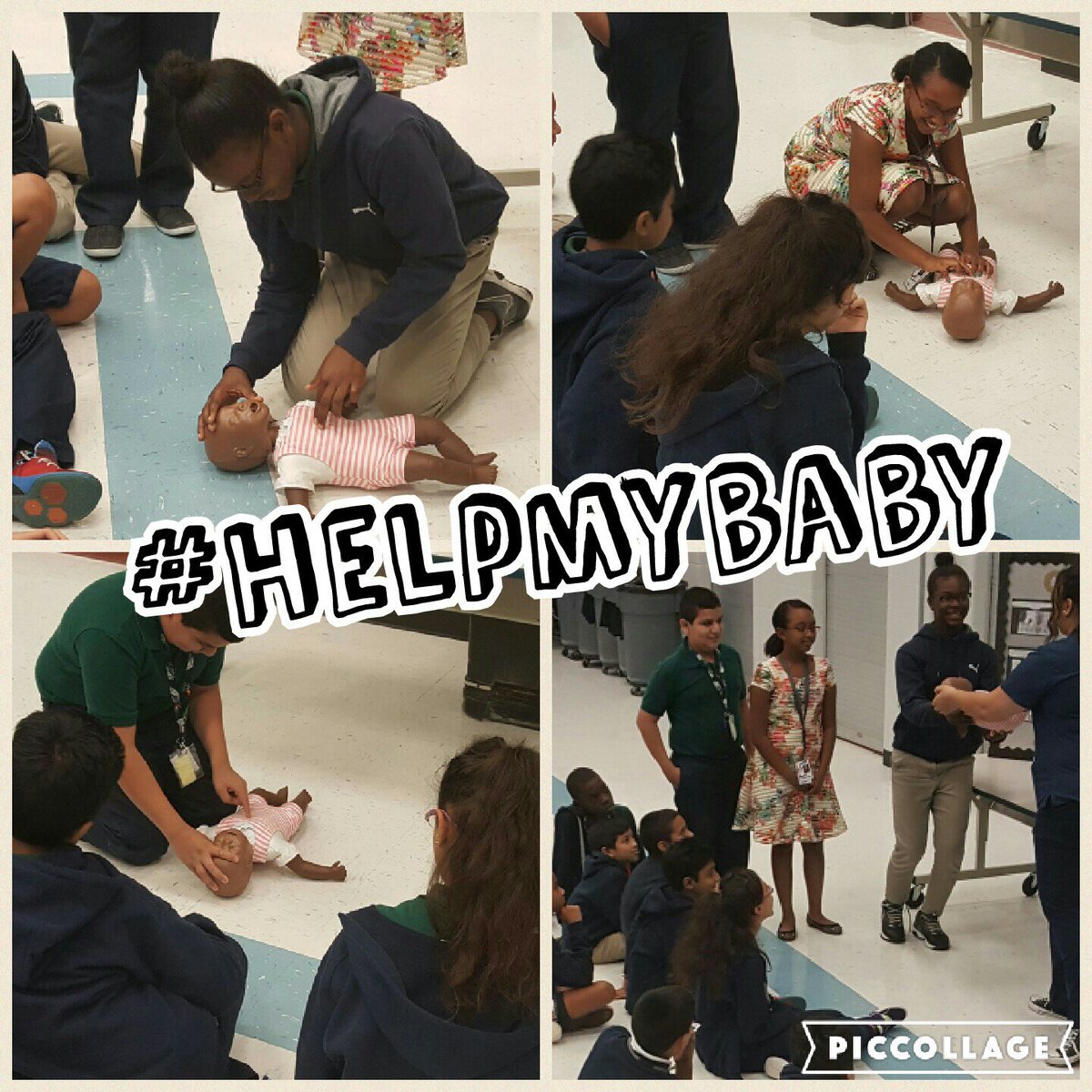MillerMavsAISD's tweet photo. Miller Mavericks to the rescue! @MavCounselors #careertechnology #health #careerweek @ATaylorHS #nursing #helpmybaby #cpr #childsafety https://t.co/H9Yc0QorCG