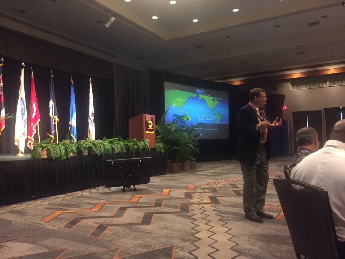 CLanningHawaii's tweet photo. DoD CIO Terry Halvorsen speaking about the importance of adaptability and innovation @afceahawaii #TNAP16 https://t.co/d9RfH1kKPZ