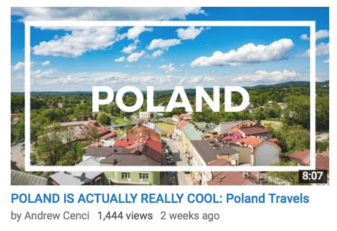 Andrew Cenci (@andrew_cenci) on Twitter photo The #Poland Travel video <a href="/Sara_Cenci/">Sara Cenci</a> & I made has almost 1,500 views! Watch it & Subscribe! #Polska #FlyLot #Travel
youtube.com/watch?v=33VxD2… The #Poland Travel video <a href="/Sara_Cenci/">Sara Cenci</a> & I made has almost 1,500 views! Watch it & Subscribe! #Polska #FlyLot #Travel
youtube.com/watch?v=33VxD2…