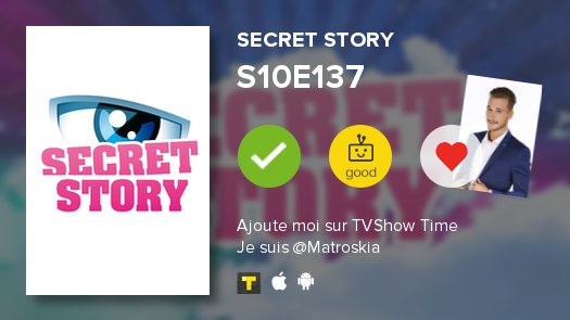 J'ai regardé l'episode S10E137 de Secret Story ! #secretstory  tvshowtime.com/show/249896/ep…