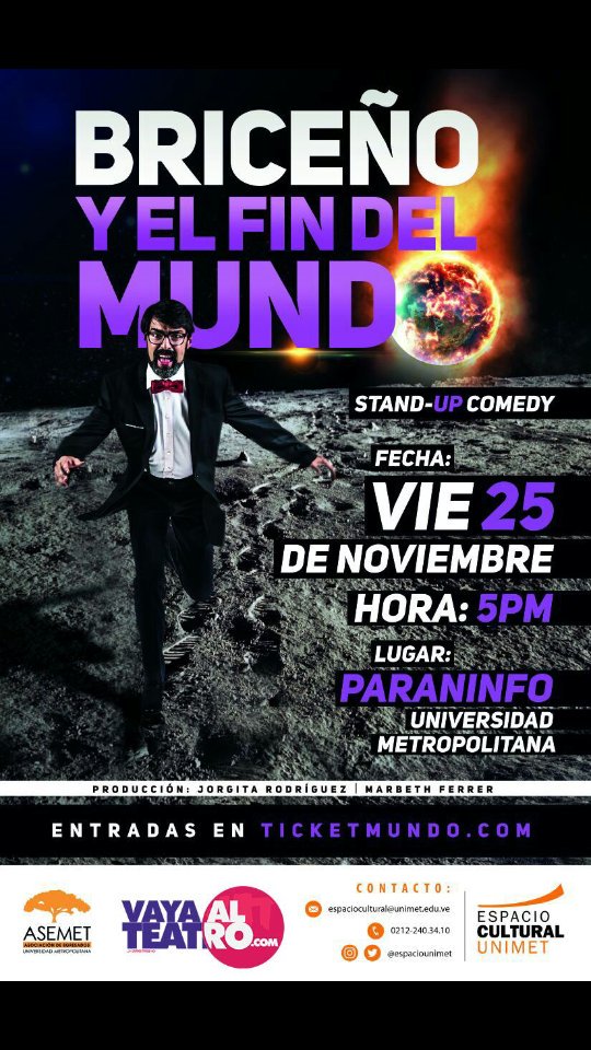 Compra tus entradas para el <a href="/profesorbriceno/">José Rafael Briceño</a> en la <a href="/unimet/">Unimet</a> aquí 👉  bit.ly/2fQifnS 👈 25 de noviembre a las 5pm