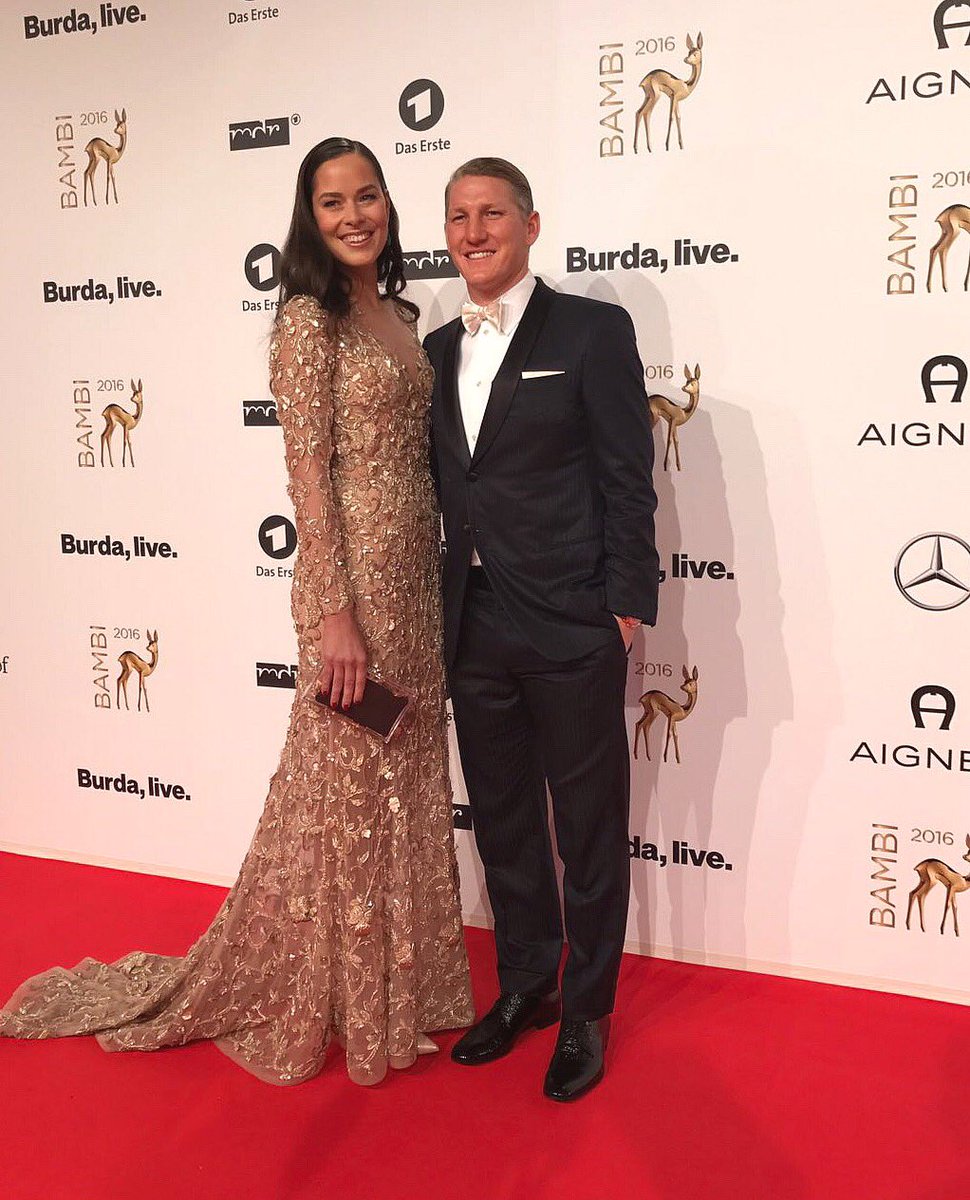 BSchweinsteiger's tweet photo. Bambi 2016 in Berlin! #armani https://t.co/PhgLIdXLIZ