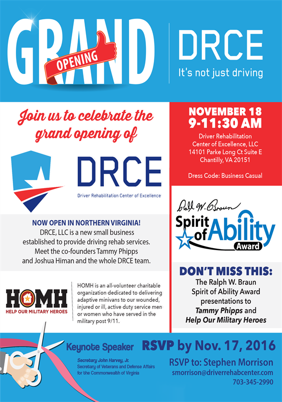 FairfaxEDA's tweet photo. #DRCE, vet-owned sm. biz helping #woundedwarriors, others drive adapted vehicles, holds grand opening in #Chantilly. https://t.co/t2nKyki3nx https://t.co/YOMGY8Jalk