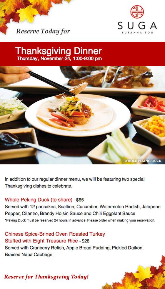 sugabyfoo's tweet image. Join us at #SUGA Thanksgiving for Whole Roasted Peking Duck. Reserve by calling 215.717.8968. #philly  #thanksgiving #openinphl