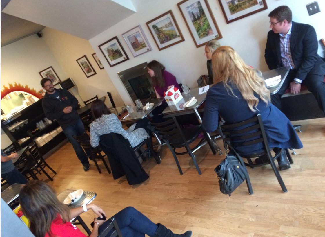 Bob Sargent at <a href="/BbqGhost/">The Ghost BBQ</a>  talking about $200 dollars in the bank to buying the building #NewCoBoulder #livetweet