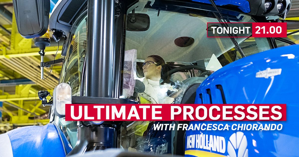 WatchInsightTV's tweet photo. From racing cars to tractors: @FranChiorando visits the largest tractor factory in the UK! #UltimateProcesses, tonight at 21:00 (CET). https://t.co/VWfIBtlsjn