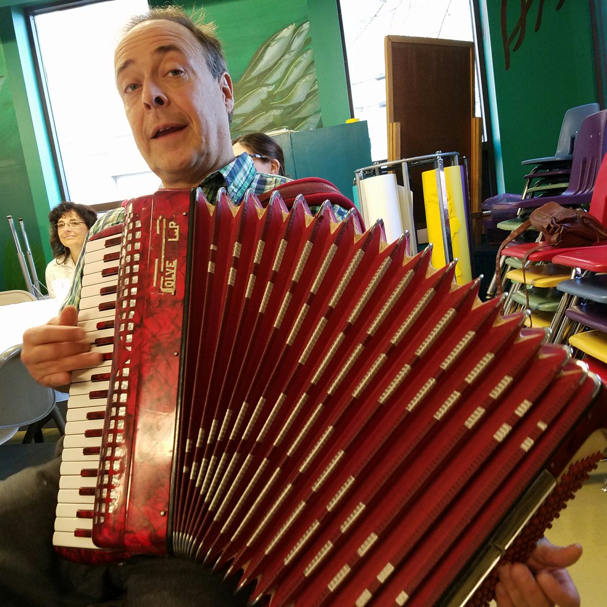 Never a dull moment in the Alzheimer's Café! #accordianmusic #Alzheimers #doverNH