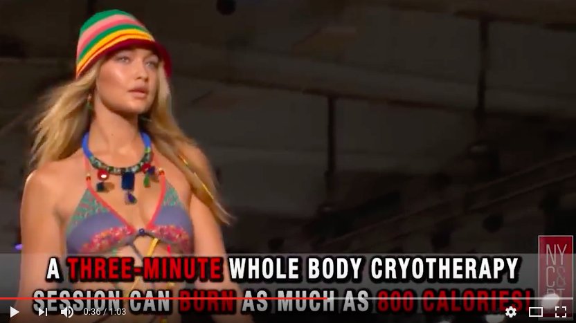 A three minute whole body #Cryotherapy can burn as much as 800 calories. #chill ow.ly/ITBm306hpce