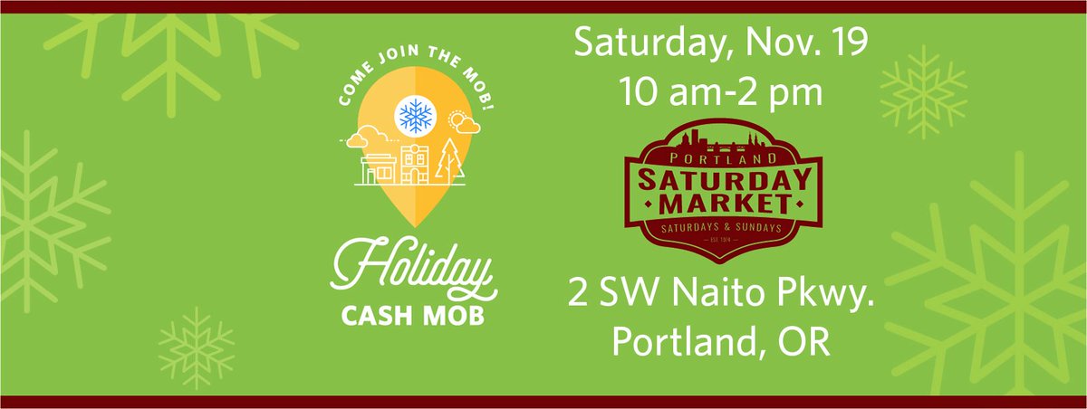 ConstantContact's tweet photo. If you're in #Portland on 11/19, join us for the #CTCTCashMob at @PDXsatmkt from 10 am-2 pm. More info: https://t.co/FOzMmVjrh8 https://t.co/HE4mvcMh0A