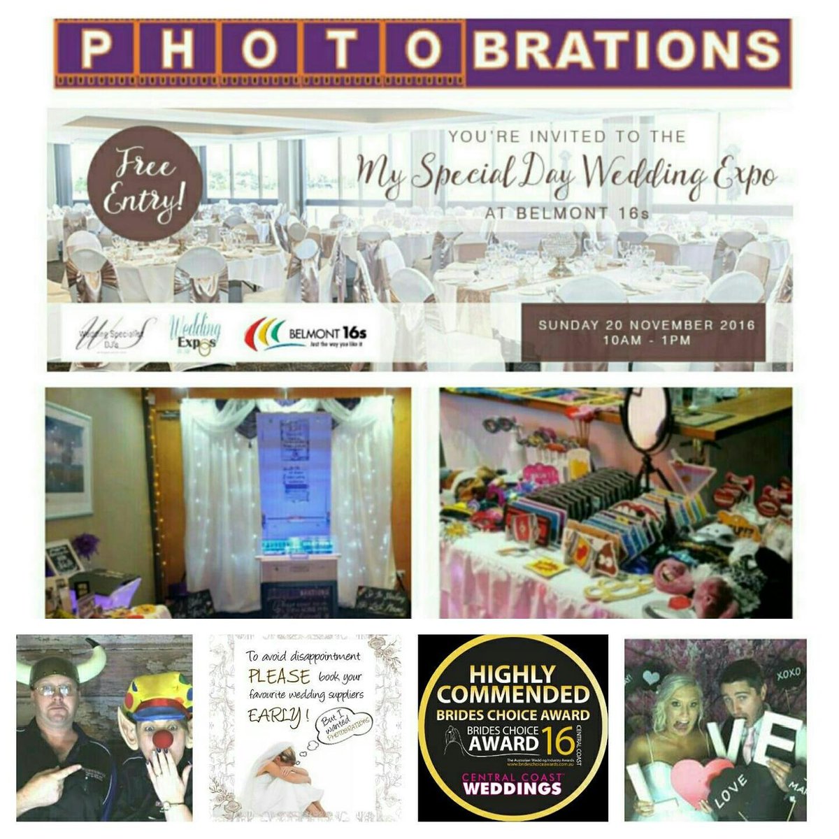 Photobrations's tweet image. We're excited to be exhibiting at the Belmont 16s Club this Sunday 20/11/16. If your planning a special event, you won't want to miss this.