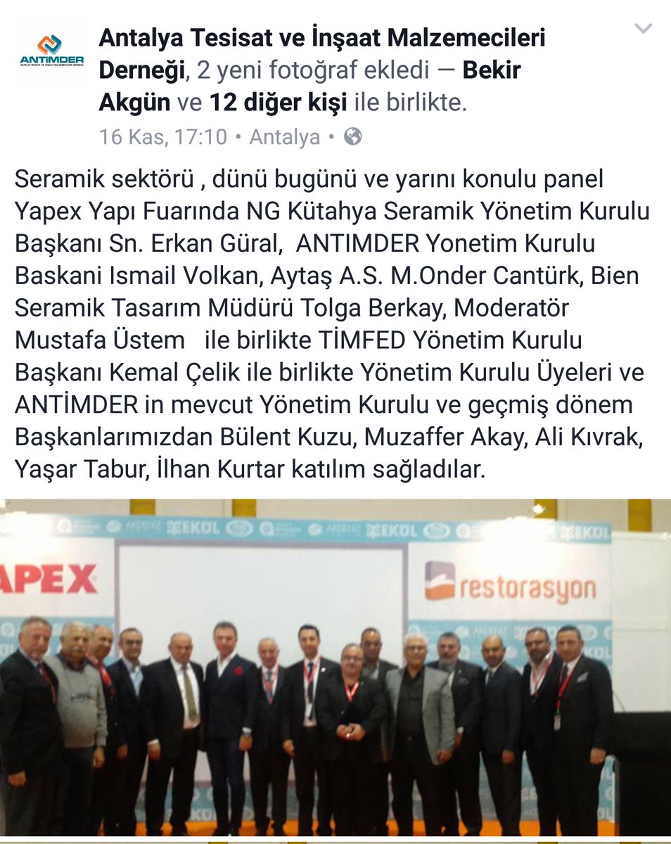 Antimder's tweet photo. #Seramik Sektörü, Dünü, Bugünü ve Yarını"
#Yapex #Fuar #Timfed #Timder #Timkoder #Antimder #Kontimder #Burtimder #Dimsiad https://t.co/oA56BdgyIV