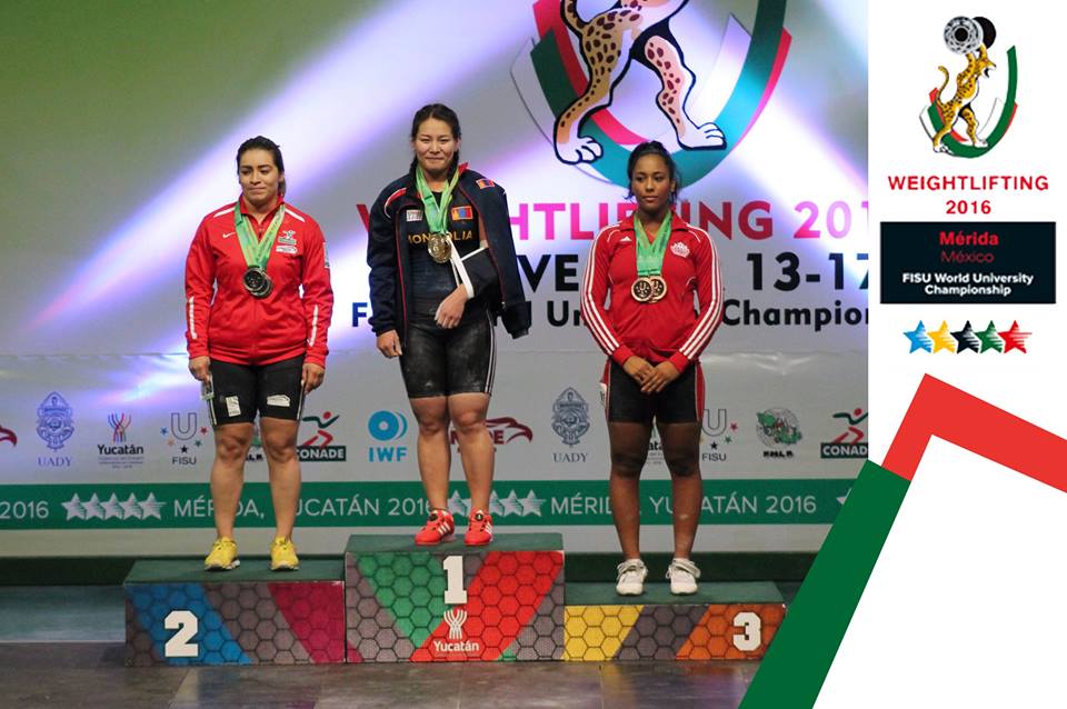 wwucmex2016's tweet photo. WOMEN 75 kg
Gold: Munkhjantsan Ankhtsetseg #MGL
Silver: Fuentes Zavala Aremi #MEX
Bronze:Ngarlem Kristel #CAN
#WWUCMEX2016 https://t.co/GHpTjI3RfI