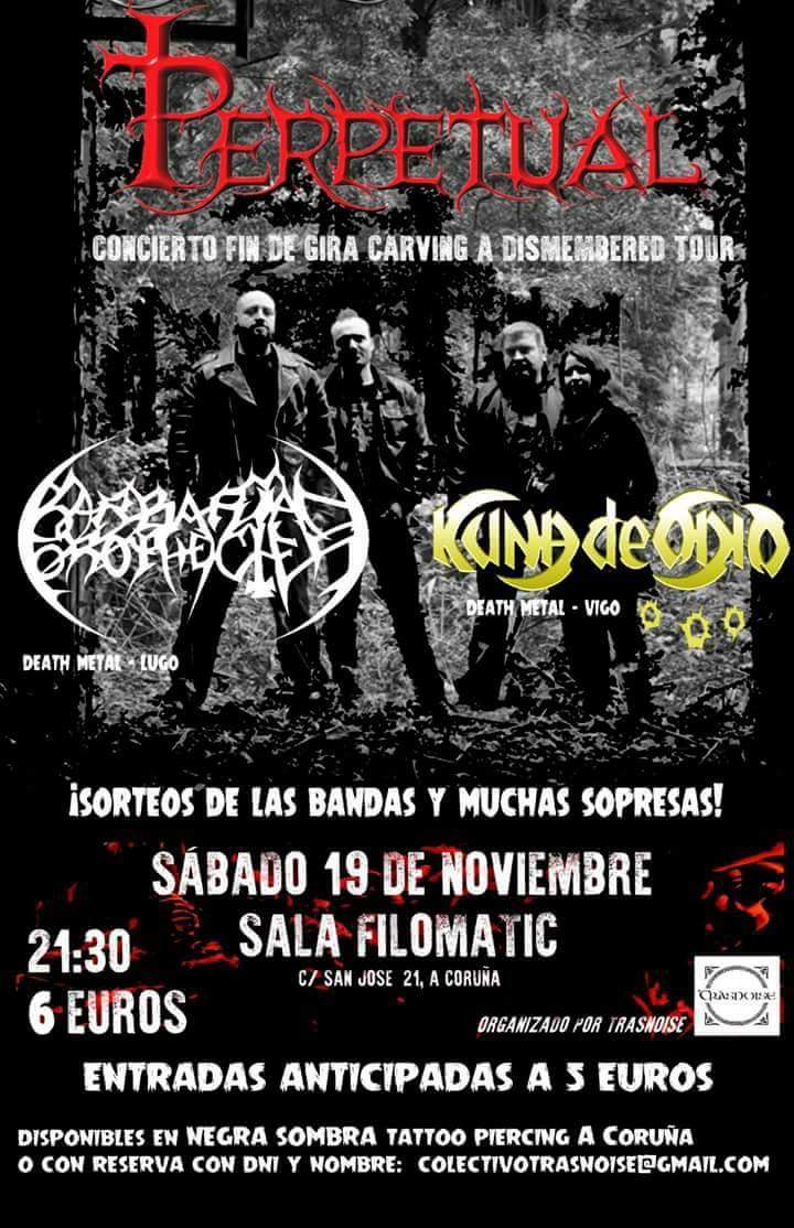 Julio_G_V's tweet photo. 19/11/16 (Sala Filomatic - A CORUÑA)
@BPband_official + Kuna de Odio + Perpetual https://t.co/ezBorP3pai