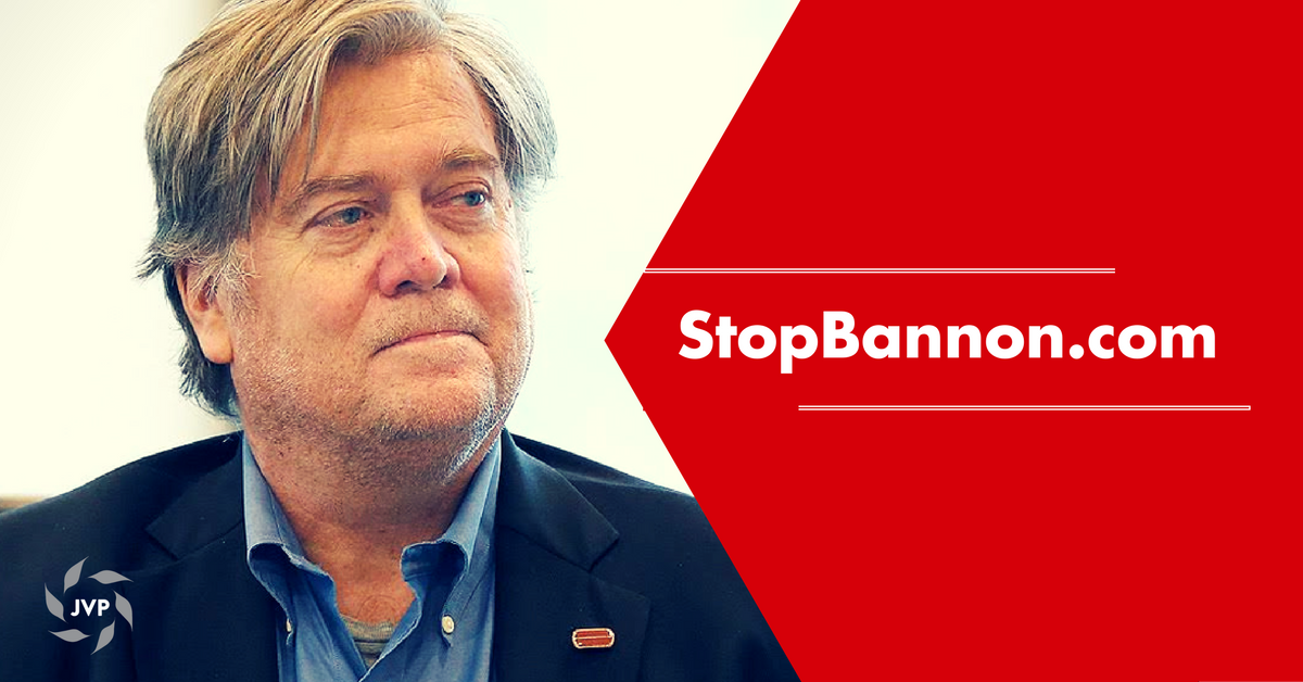 jvplive's tweet photo. Bannon’s anti-Semitic, Islamophobic, racist, sexist, homophobic, and xenophobic agenda deserves no place in the White House #StopBannon https://t.co/0FCbNJI8Y5