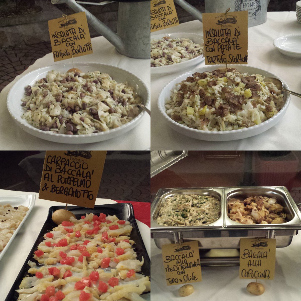 magdina67's tweet photo. About thirty different traditional recipes FestivalTriveneto of Codfish #trattoriaballotta #festivaltrivenetobaccala #trofeotagliapietra https://t.co/qkx7Z2TRF7