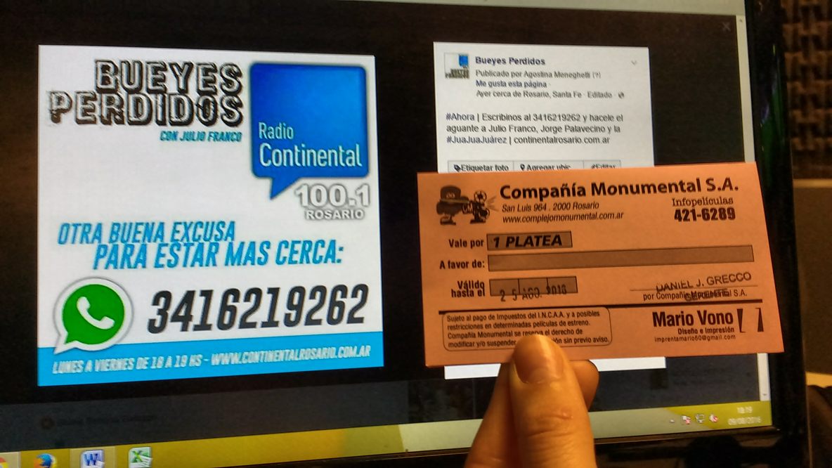#Ahora | Participá del #Sorteo de las entradas para Cines Complejo Monumental | RT o #Whatsapp 3416219262