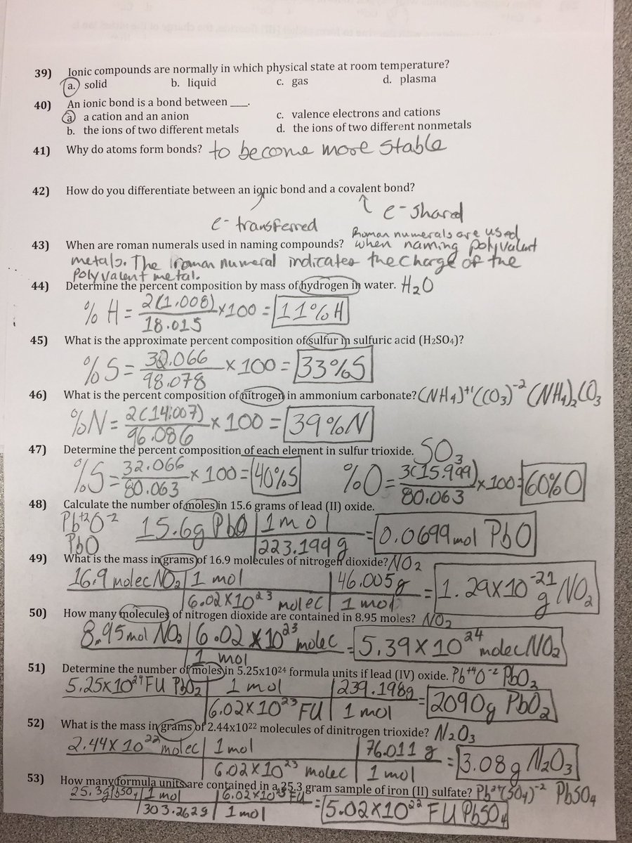 Alice Ruth Brank on Twitter: "Study Guide - Chemical Bonding {answer key} Test Constructed Response Even 11/30 Odd 12/1 Multiple Choice All 12/2 Fri… ...