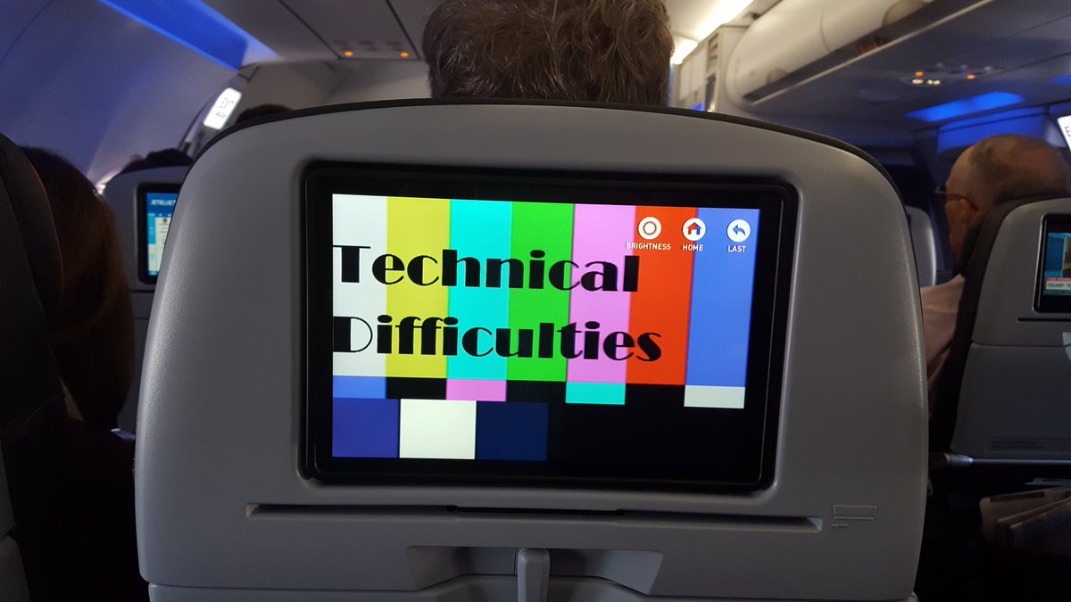 Which is more annoying - no TV on a long flight or the hideous font choice?