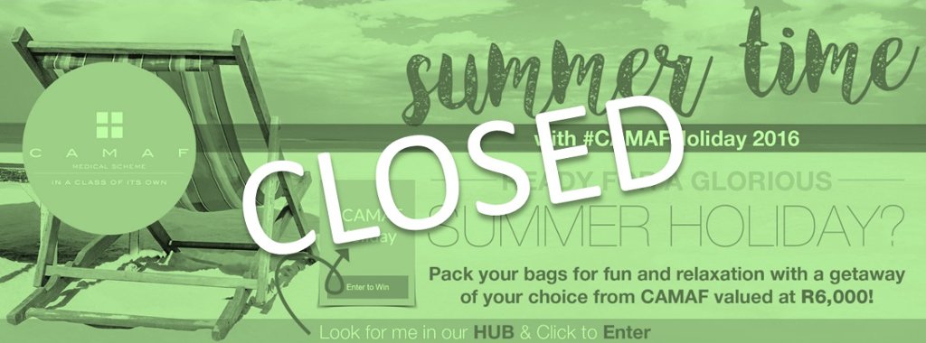 CamafSA's tweet photo. The #CAMAFHoliday 2016 promotion is officially closed. Stay close to find out if you are a WINNER! https://t.co/hIPpmY9KZx