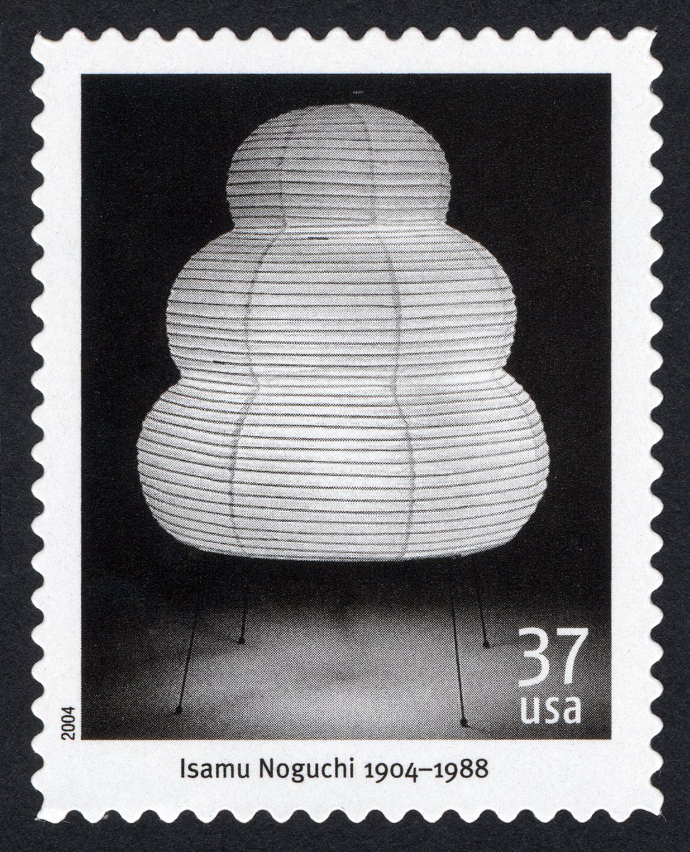 PostalMuseum's tweet photo. Artist and landscape architect Isamu Noguchi, known for his sculpture and public works, was born today in 1904. https://t.co/1DwpOrXh1a