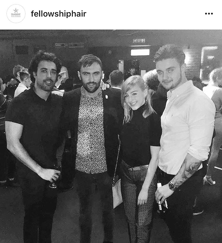 RyanCharlie's tweet photo. Great to be supporting the @fellowshiphair guys with the clubstar art team , fantastic hair and good vibes x https://t.co/99pvX5fnuq