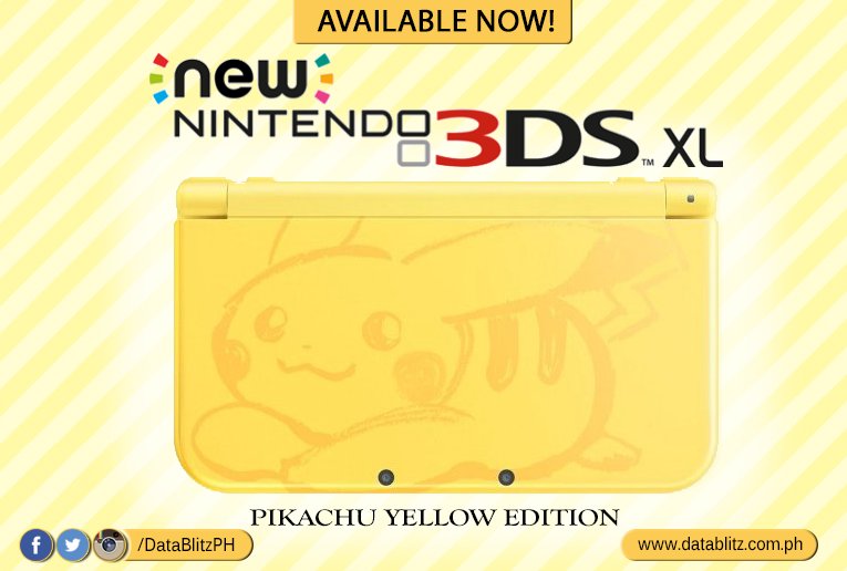 DataBlitz on Twitter "New Nintendo 3DS XL Pikachu Yellow Edition will