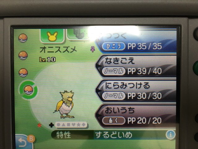 ヒゲのひと サンムーン初の色違いゲットー オニスズメだけどな T Co Pgidpn0kmq Twitter