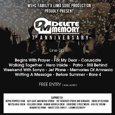 MEDIA PROMOSI (@mediapromosi_id) on Twitter photo "7th anniversary" <a href="/DeleteMemory10/">DELETE MEMORY</a> at <a href="/Gati_cafe/">Gati Cafe & Studio</a> & studio, sabtu, 19 nov 2016 | <a href="/crusher_prod/">Crusher Production</a> <a href="/Promosi_Indie/">IG: PromoMusikIndie</a> <a href="/5SOS/">5 Seconds of Summer</a> "7th anniversary" <a href="/DeleteMemory10/">DELETE MEMORY</a> at <a href="/Gati_cafe/">Gati Cafe & Studio</a> & studio, sabtu, 19 nov 2016 | <a href="/crusher_prod/">Crusher Production</a> <a href="/Promosi_Indie/">IG: PromoMusikIndie</a> <a href="/5SOS/">5 Seconds of Summer</a>