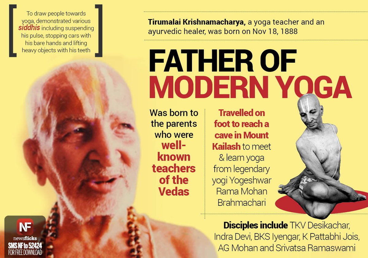 One of the most influential yogis of the 20th century, tirumalai