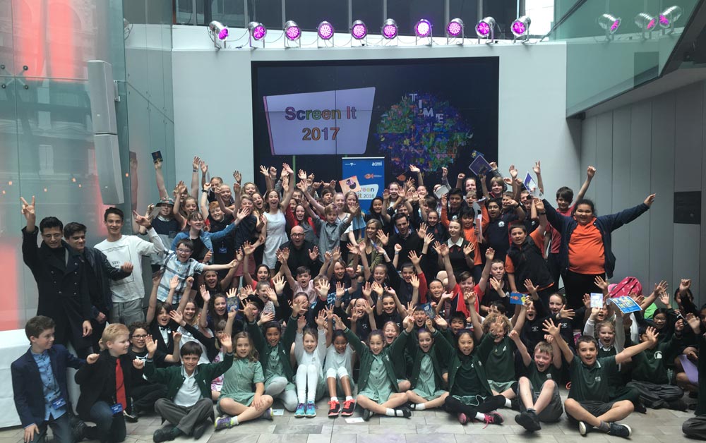 ACMI's tweet photo. A BIG thank you to our #ScreenIt2016 Ambassadors @Bessieboohoo, Adam Elliot, @bajopants &amp; @hexsteph &amp; of course the amazingly talented kids! https://t.co/KNXDvrEbRs