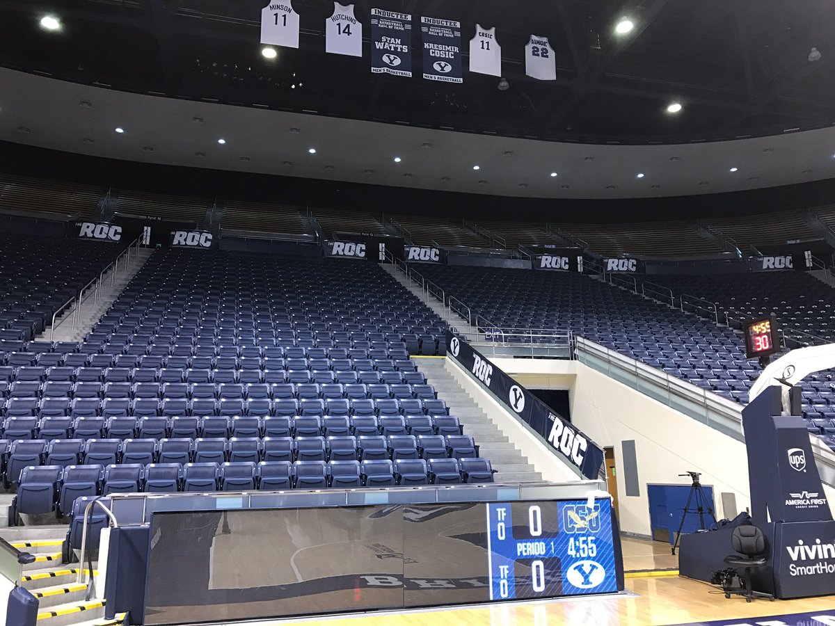 BryceLake's tweet photo. The calm before the storm... We'd like to introduce @CoppinStateUniv to the @byuROC tonight @ 7

Show up, Wear white, be loud
#protectprovo https://t.co/0Jqf5haSqW