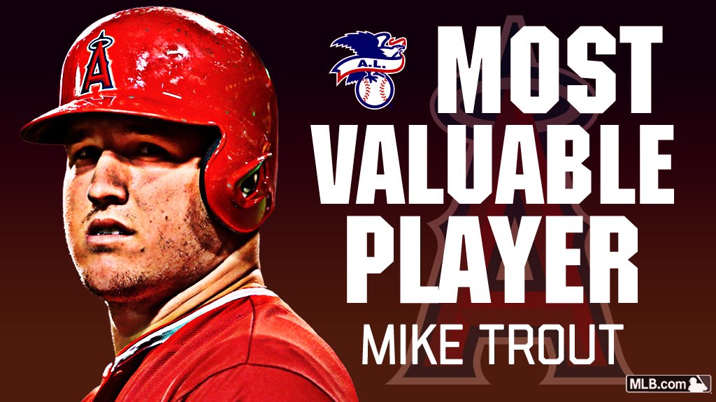 MLBStats's tweet photo. AL #MVP @MikeTrout is the only player in @MLB history to finish either 1st or 2nd in MVP voting in each of the 1st 5 seasons of his career. https://t.co/UgkfZAc0DE